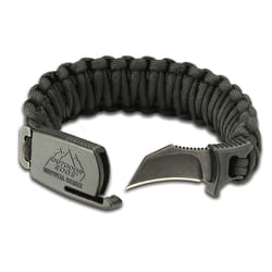 Outdoor Edge Para-Claw 1/16 in. D X 7 in. L Black Braided Paracord Large Survival Bracelet
