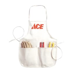 Ace Heavy Duty 4 pocket Cotton Bib Apron White 1 pk