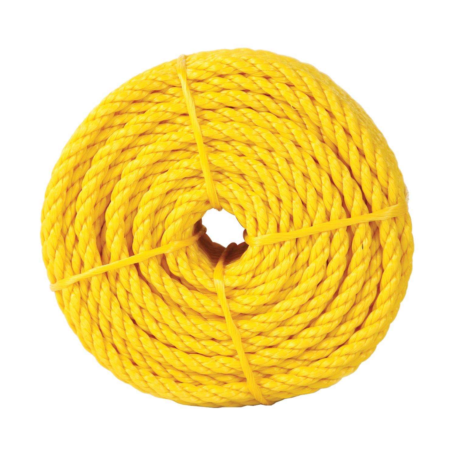 Koch 5000835 Polypropylene Twisted Rope 1/4X50', Yellow