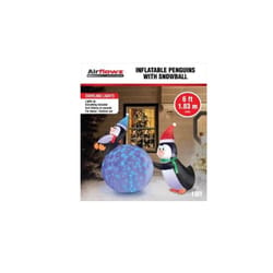 Occasions LED Blue 5 ft. Penguins and Snowball Inflatable