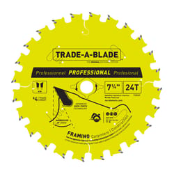 Trade A Blade 7-1/4 in. D X 5/8 in. Carbide Tipped Saw Blade 24 teeth 12 pk