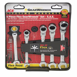 Ace Flex Head SAE Gearwrench Set 8.21 in. L 5 pc