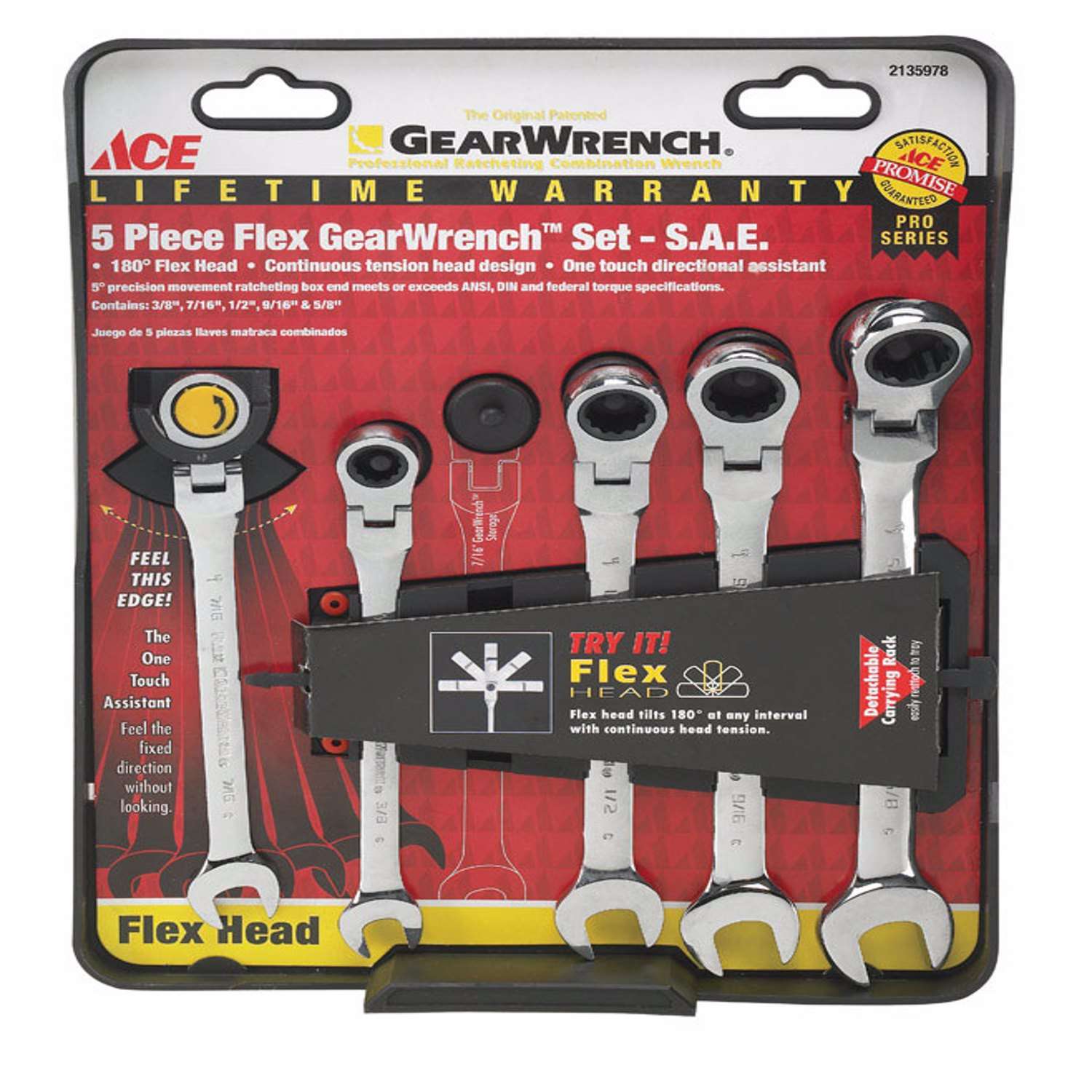 Ace Flex Head SAE Gearwrench Set 8.21 in. L 5 pc Ace Hardware