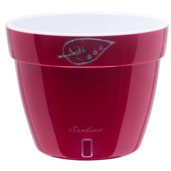Santino Asti 19 in. D Plastic Planter Pearl Red