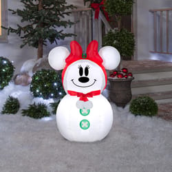 Gemmy Airblown LED White 3.5 ft. Minnie Mouse Snowman Inflatable