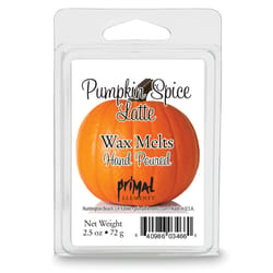 Primal Elements Orange/ White Pumpkin Spice Latte Scent Hand Poured Wax Cubes