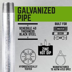 STZ Industries 2-1/2 in. MIP each X 2-1/2 in. D MIP in. Galvanized Steel 2-1/2 in. L Close Nipple