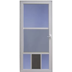 Larson 81 in. H X 36 in. W Aluminum White Full-View Reversible Pet Storm Door