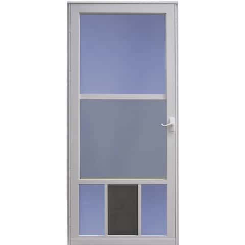 Larson 81 in. H X 36 in. W Aluminum White Full View Reversible Pet Storm Door Mfr 36079032 Ace Hardware