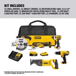 DeWalt 20V MAX Cordless Brushed 5 Tool Combo Kit