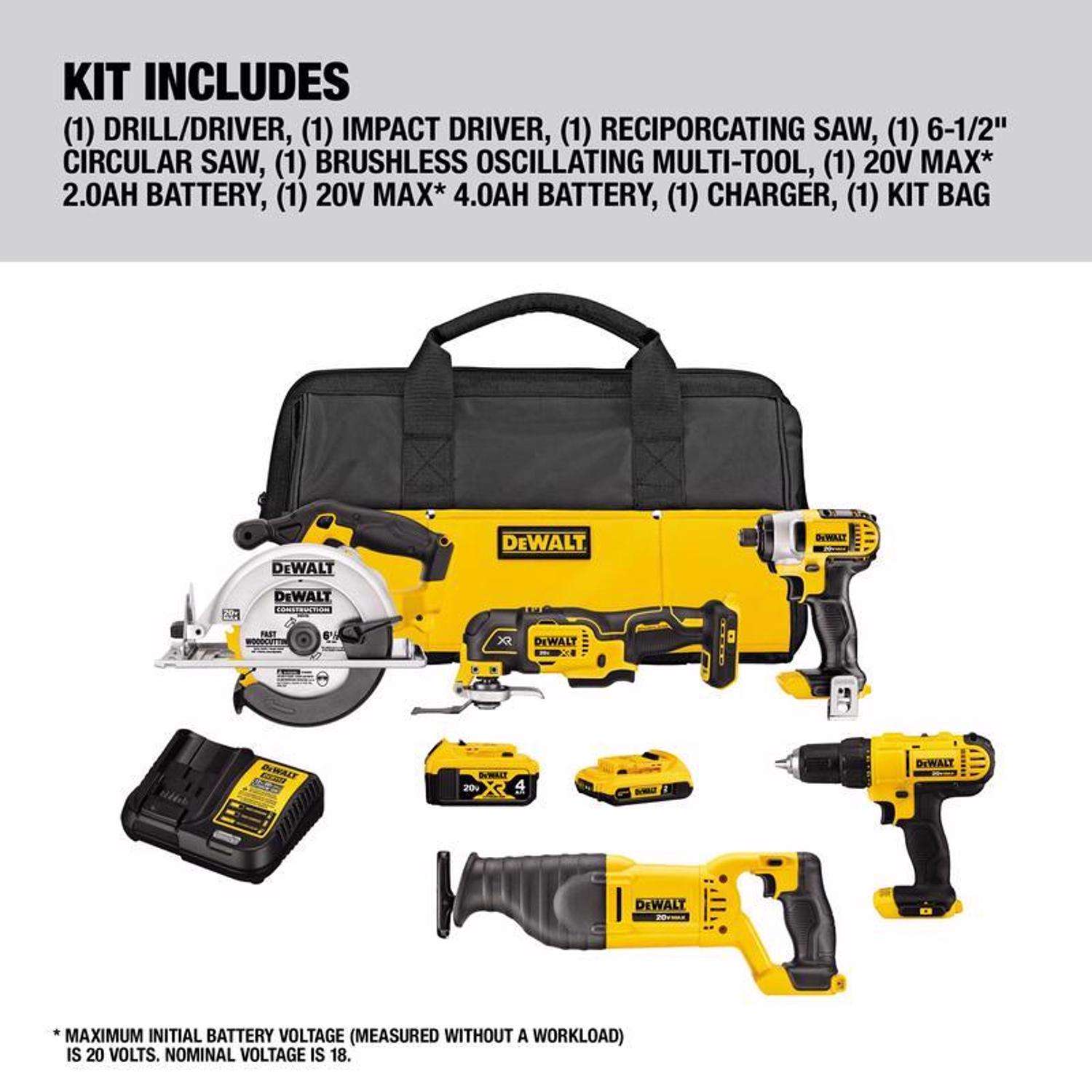 DeWalt 20V MAX Cordless Brushed 5 Tool Combo Kit Ace Hardware