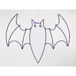 Celebrations Purple 120 ct 15 in. LED Prelit Illuminated Bat Halloween Decor