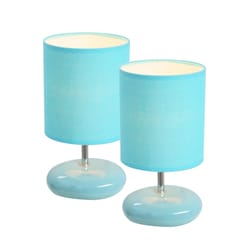 All The Rages Simple Designs 10.63 in. Blue Table Lamp