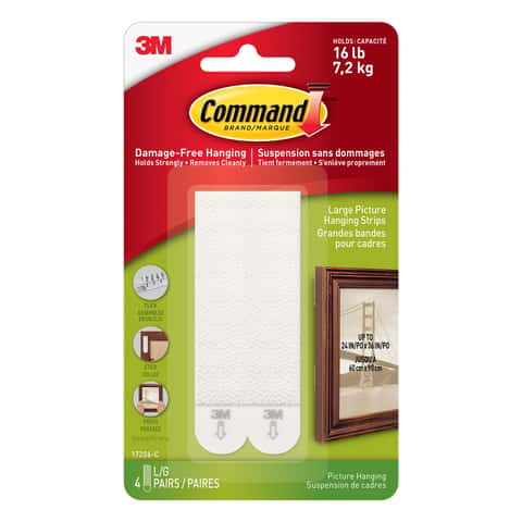 3M Command White Large Picture Hanging Strips 16 lb 8 pk - Ace Hardware