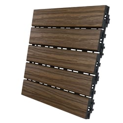 Aura 12 in. W X 12 in. L Walnut Composite Balcony/Deck Tiles 6 sq ft