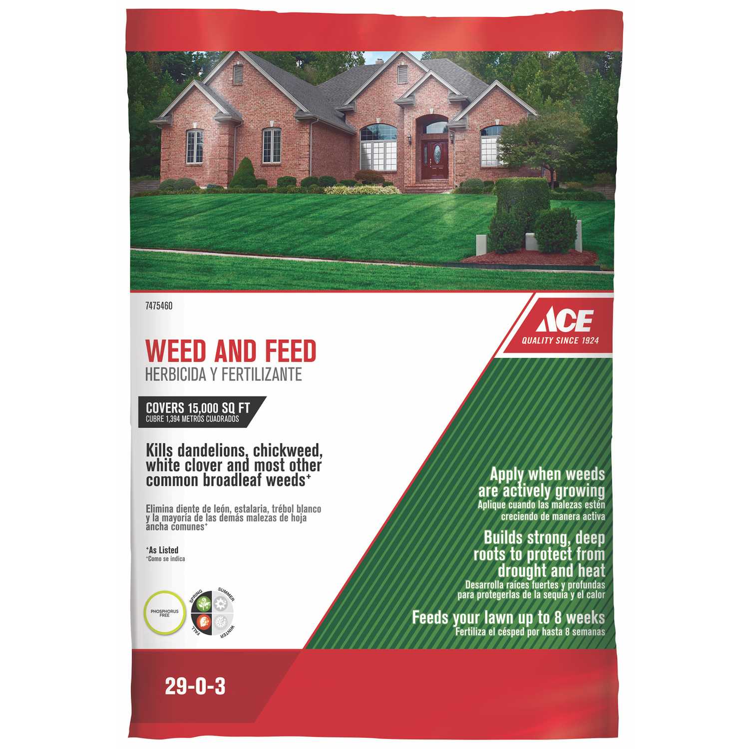Ace 2903 Weed and Feed For Bermuda 43.8 lb. 15000 sq. ft. Ace Hardware
