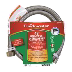 Fluidmaster 3/8 in. Compression X 1/2 in. D Compression 48 in. Stainless Steel Dishwasher Supply Lin