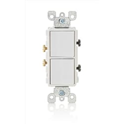 Leviton Decora 15 amps Single Pole Combination AC Quiet Switch White 1 pk