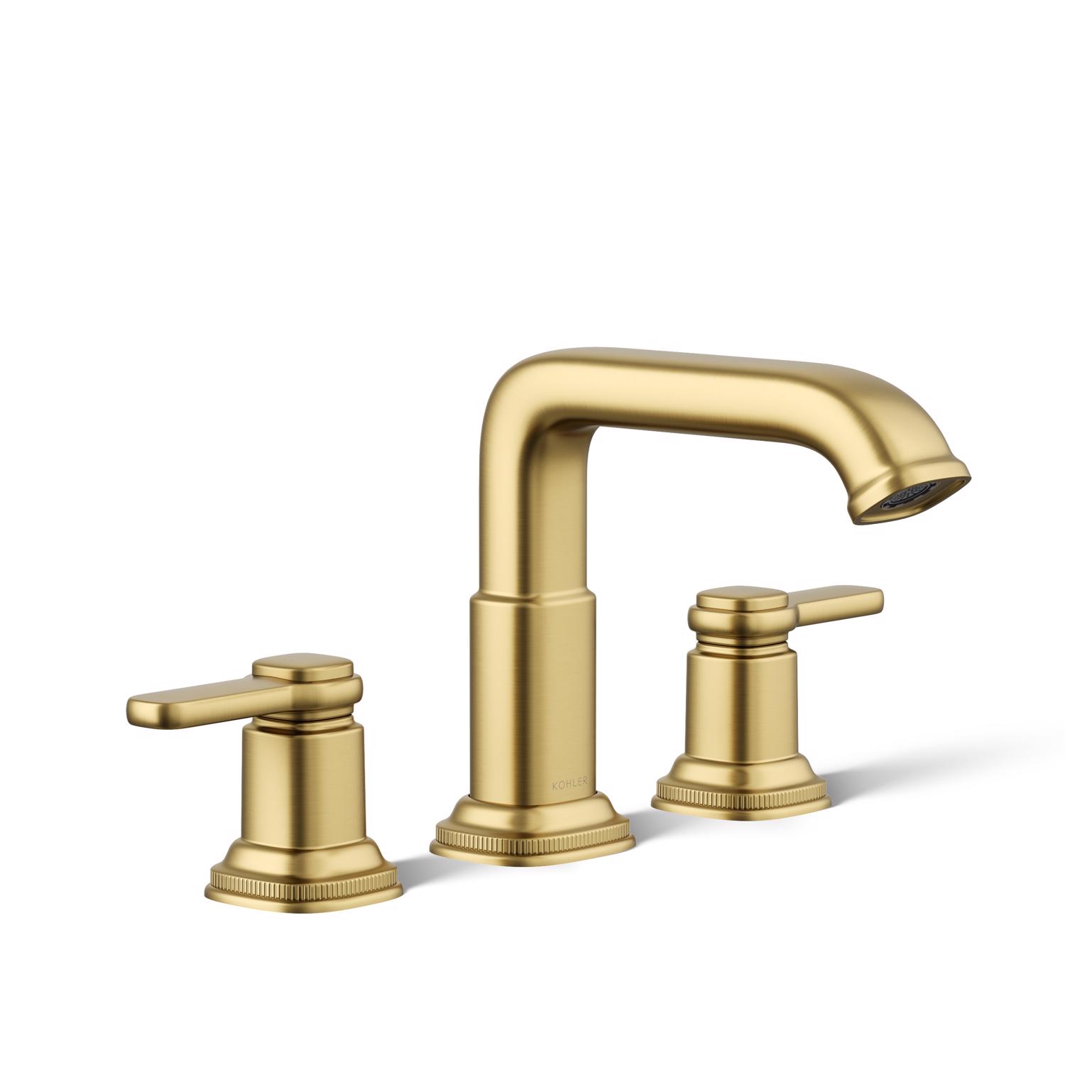 Kohler Envelu Gold Modern Widespread Bathroom Sink Faucet 8 in.