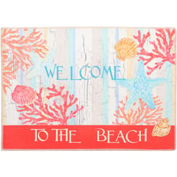 Olivia's Home 22 in. W X 32 in. L Multi-Color Welcome to the Beach Polyester Accent Rug