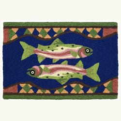 Jellybean 20 in. W X 30 in. L Multi-color Trout Couple Polyester Accent Rug