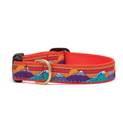 Up Country Orange Ski and Surf Nylon Dog Collar Small