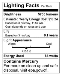 Satco HI-PRO 85 W T5 4.31 in. D X 9.97 in. L CFL Bulb Cool White Specialty 4100 K 1 pk