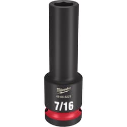 Milwaukee Shockwave 7/16 in. X 1/2 in. drive SAE 6 Point Deep Impact Socket 1 pc