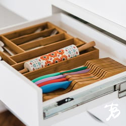 Totally Bamboo 2 in. H X 18 in. W X 19.5 in. D Bamboo Adjustable Drawer Organizer