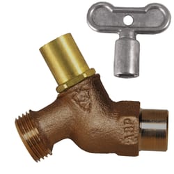 Arrowhead Brass 1/2 in. Copper Sweat X 3/4 in. MHT Brass No-Kink Hose Bibb