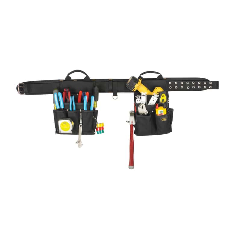 CLC 20 pocket Polyester Fabric Tool Belt 22.5 in. L X 13.5 in. H Black
