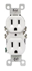 Leviton CO/ALR 15 amps 125 V Duplex White Outlet 5-15R 1 pk