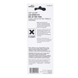 Wright 1/2 in. D X 5-1/2 in. L Black Steel Lag Screw Eye 350 lb 1 pk
