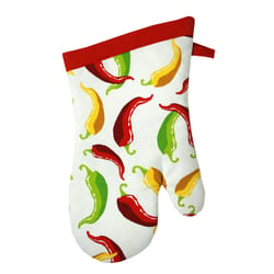 Mu Kitchen Multi-Colored Chili Peppers Cotton/Terry Oven Mitt