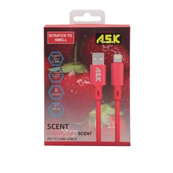 A.S.K Lightning to USB Cable 12 ft. Red