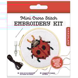 Kikkerland Ladybug Embroidery Kit Cotton/Polyester Fabric 1 pk