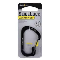 Nite Ize SlideLock 2.1 in. D Stainless Steel Black Carabiner Key Chain