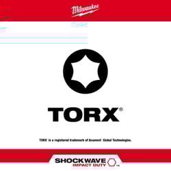 Milwaukee Shockwave Torx 1 in. L Insert Bit Set Alloy Steel 7 pc