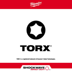 Milwaukee Shockwave Torx 1 in. L Insert Bit Set Alloy Steel 7 pc