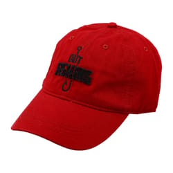 Pavilion Man Out Out Fishing Baseball Cap Red One Size Fits Most