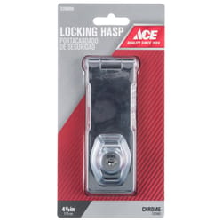 Ace Chrome-Plated Steel 4-1/2 in. L Keyed Hasp Lock 1 pk
