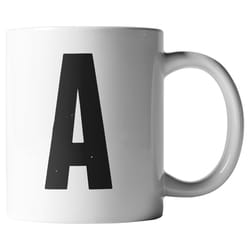 El Arroyo 12 oz Black/White BPA Free Marquee Letter A Mug