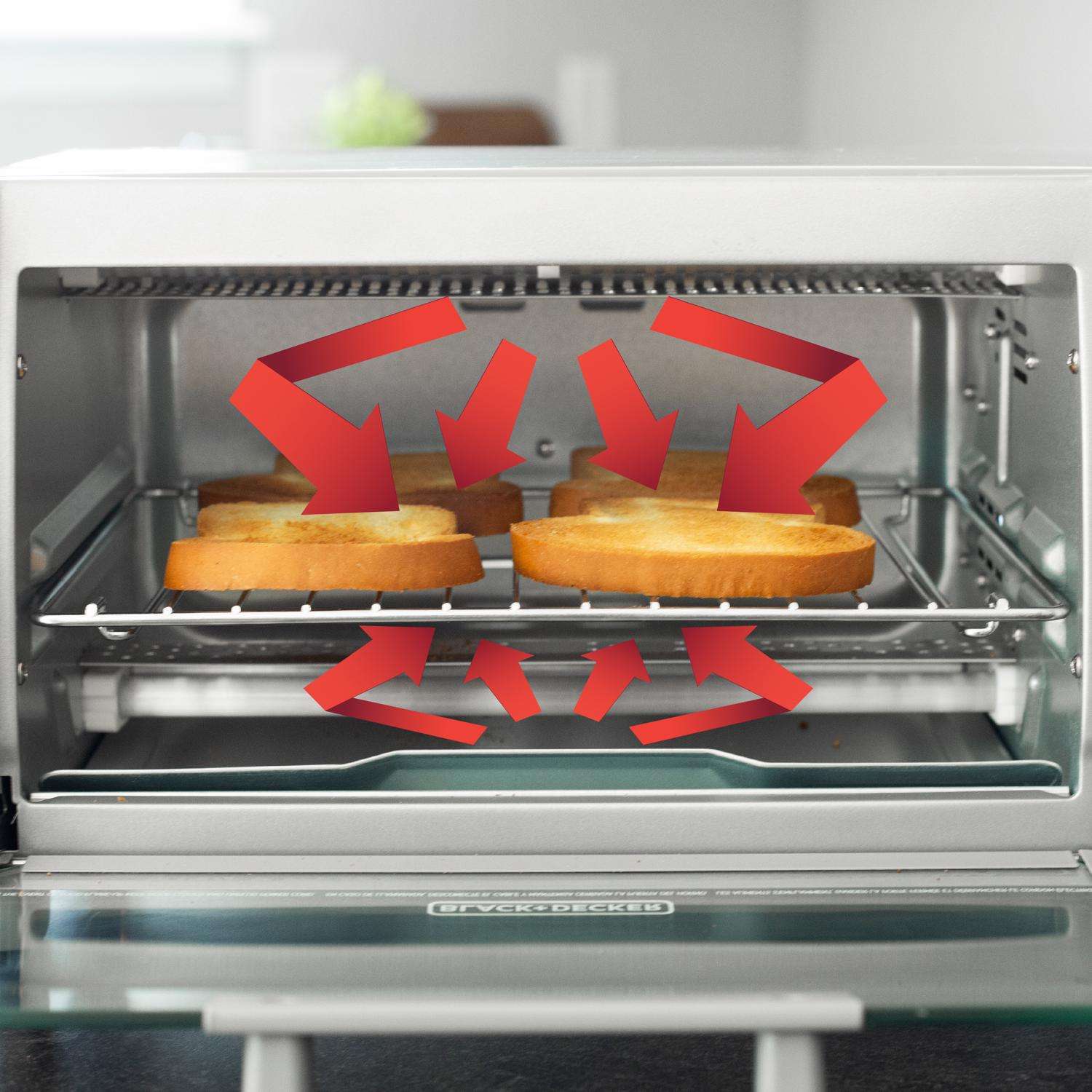 Black+Decker Crisp 'N Bake Stainless Steel Silver 4 slot Toaster