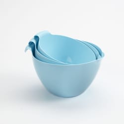 Linden Sweden 2.5 qt Polypropylene Blue Mixing Bowl Set 3 pc