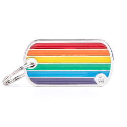 MyFamily Rainbow Multicolored Flag Metal Dog Pet Tags Medium