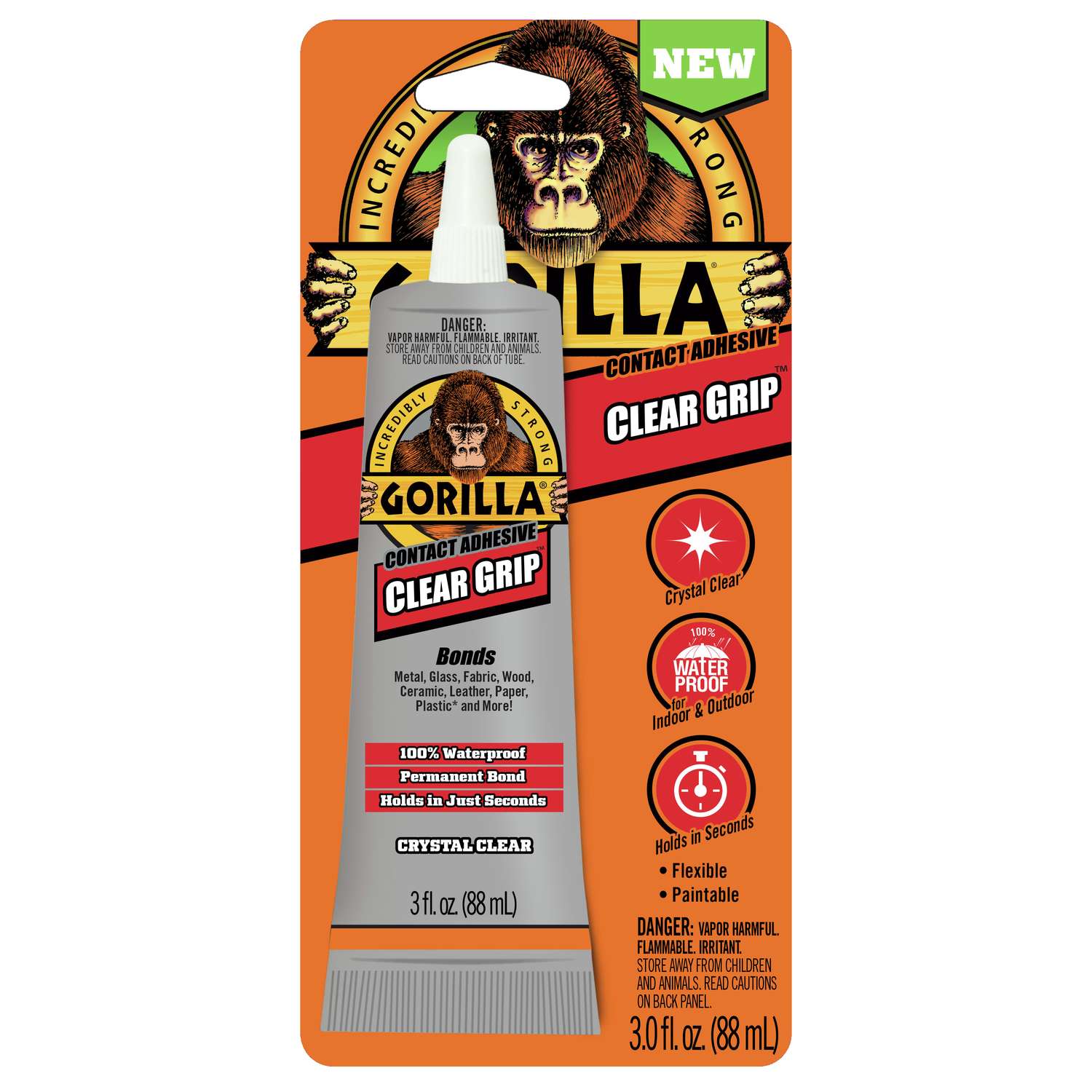 Gorilla Clear Grip High Strength Contact Adhesive 3 oz. Ace Hardware