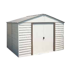 Arrow  Milford  7 ft. H x 10 ft. W x 10 ft. D Almond  Vinyl Coated Steel  Storage Shed 