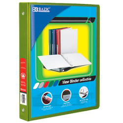 Bazic Products 0.5 in. W X 10 in. L 3-Ring Lime Green View Binder