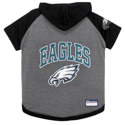 Pets First Gray/Black Philadelphia Eagles Dog Hoodie Large