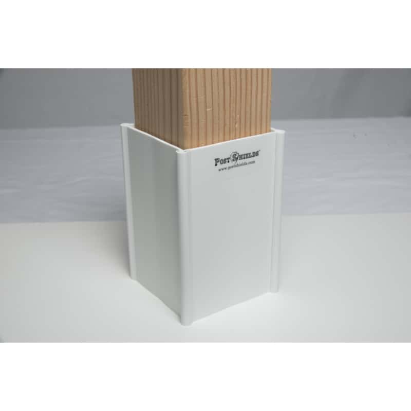 Post Shields Inc. 6 in. H X 4 in. W X 4 in. L Plastic White Fence Post